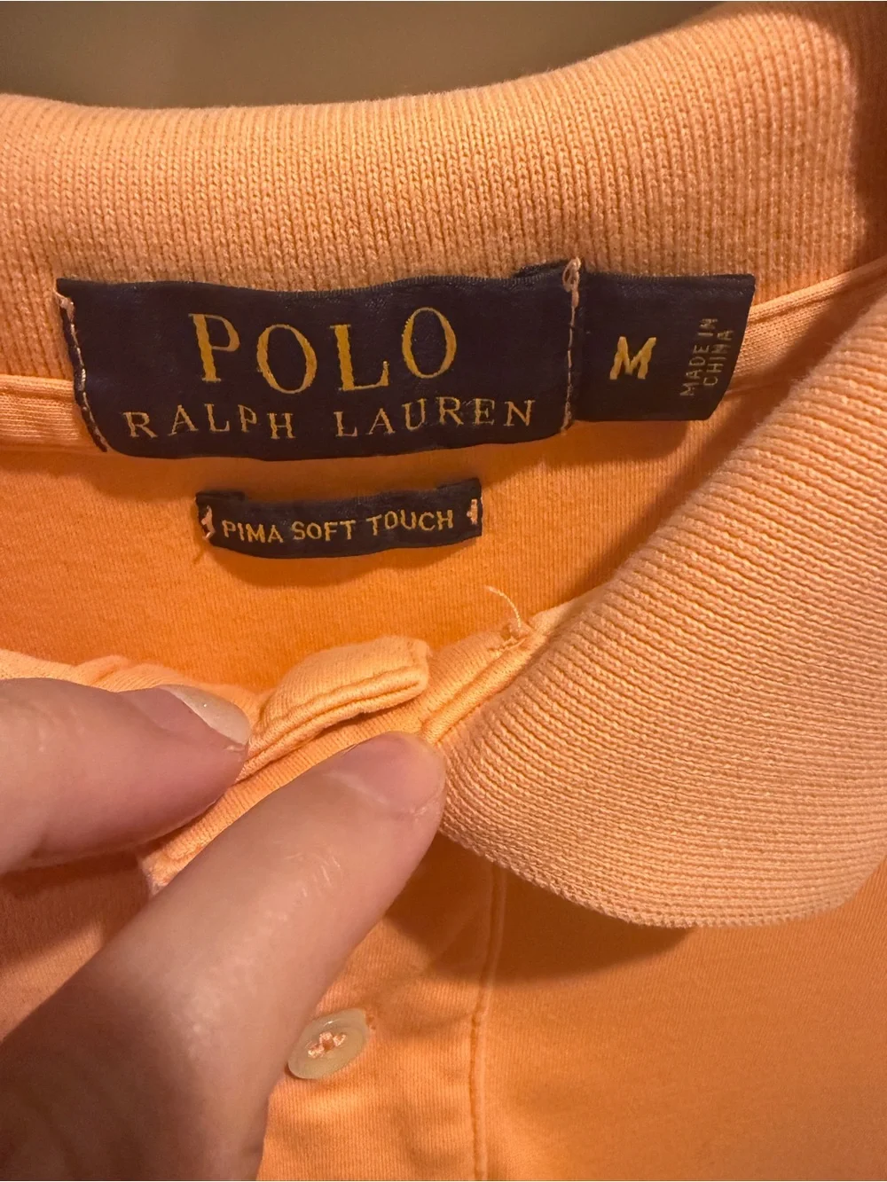 Polo by Ralph Lauren Men’s Orange Cotton Polo Shirt Size M